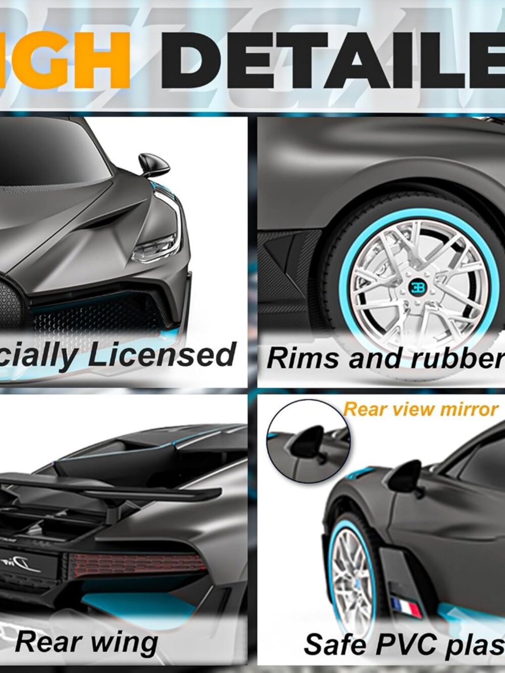 Bugatti Remote Control Car for Boys- 1:24 Officially Licensed Bugatti RC Cars, E - Picture 5 of 6